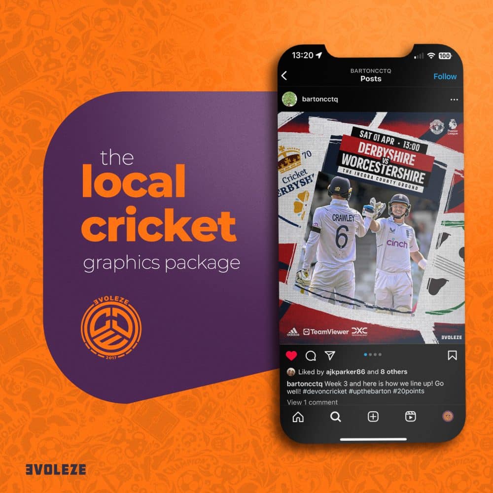 cricket social media graphic design