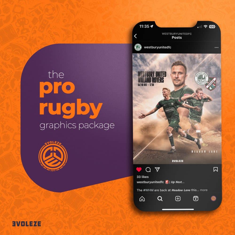 pro rugby social media graphic design